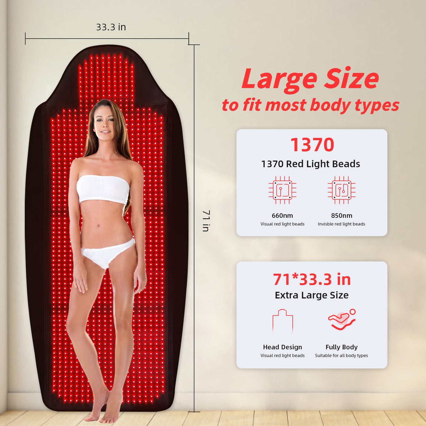 1370LED Red light therapy Mat